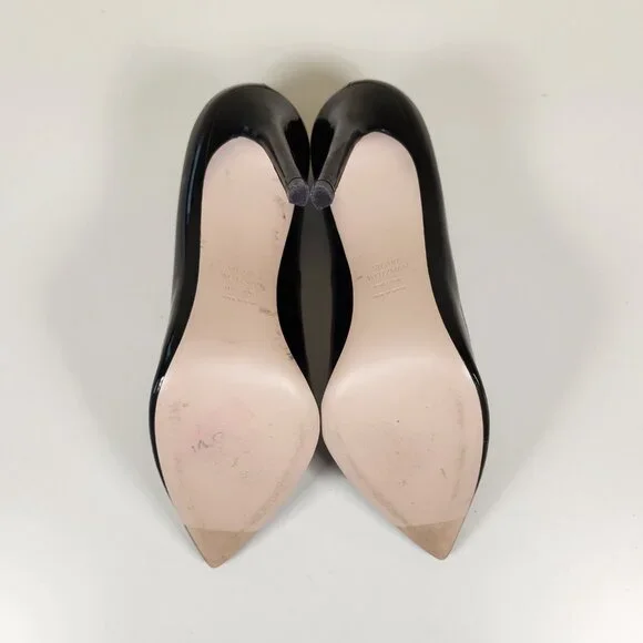 Stuart Weitzman Black Patent Pointed-Toe Stiletto Pumps - Picture 5 of 5